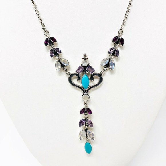 🌟NICKY BUTLER Turquoise Moonstone 8.4CT Sterling Silver Necklace Brand NEW - Picture 12 of 16